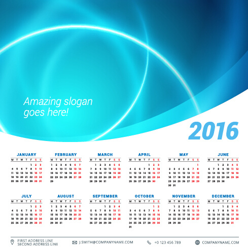empresa de 2016 calendario vector diseño creativo