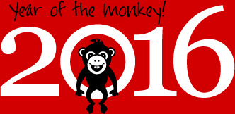 ano de 2016 do vetor de macaco