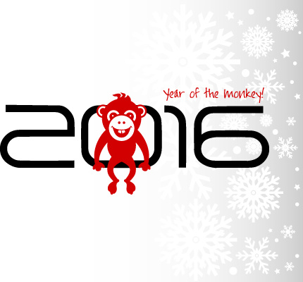 anno 2016 del vettore della scimmia