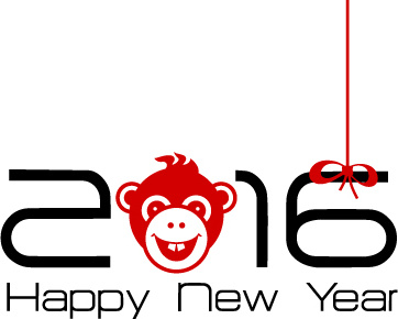 ano de 2016 do vetor de macaco