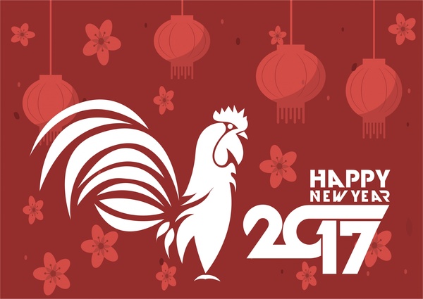 design de estilo tradicional oriental de pano de fundo de ano novo 2017