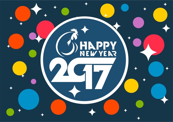 2017 Neujahrs Banner bunte Kreise Hintergrund design