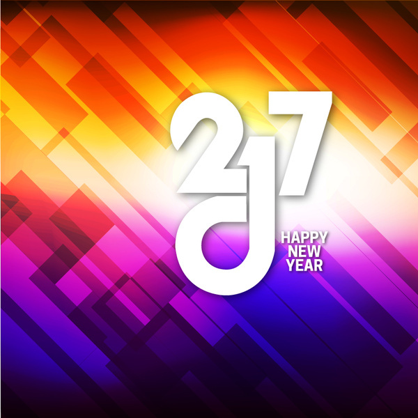 дизайн баннера 2017 Новый год с художественной чисел