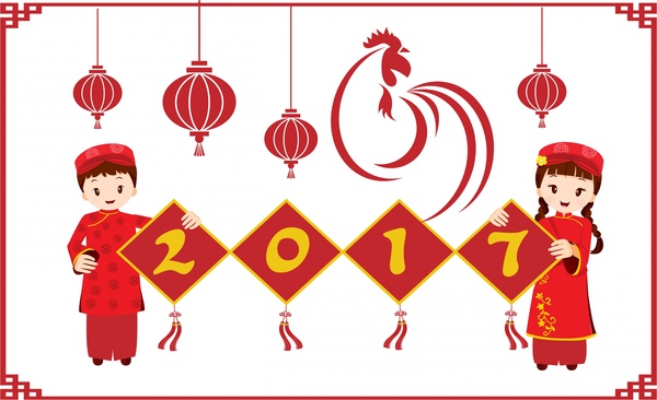2017 tahun baru banner kebudayaan Vietnam gaya