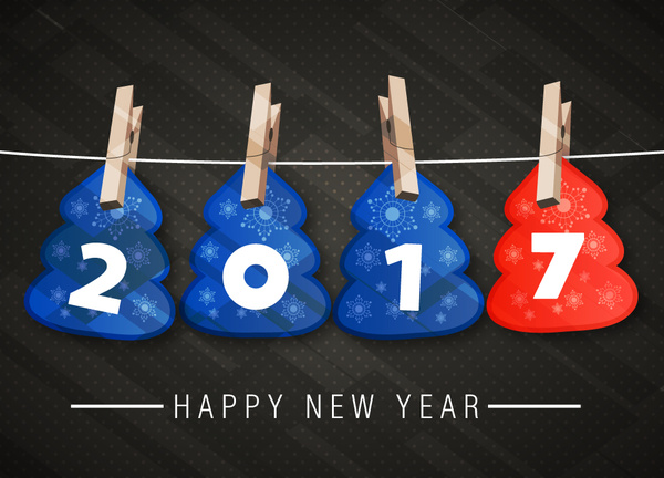 2017 Neujahrs Banner mit hängenden Zahlen design