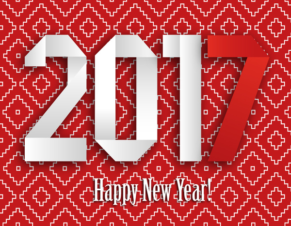 2017 Neujahrs Banner mit rotem Hintergrund