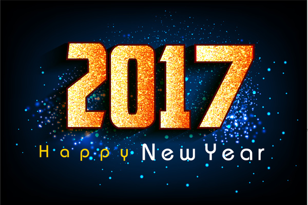 Дизайн карты 2017 Новый год на темном фоне