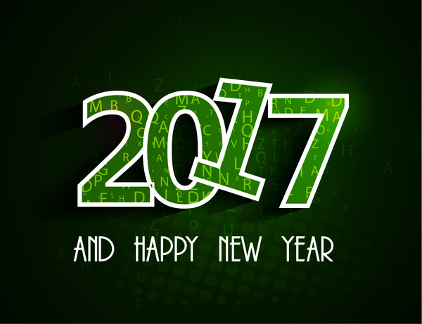 design de cartão de ano novo de 2017 com números de dança