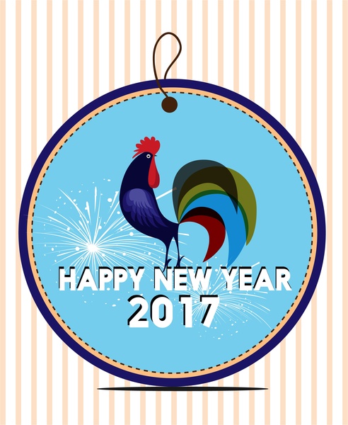2017 tahun baru tag ayam bergaya desain