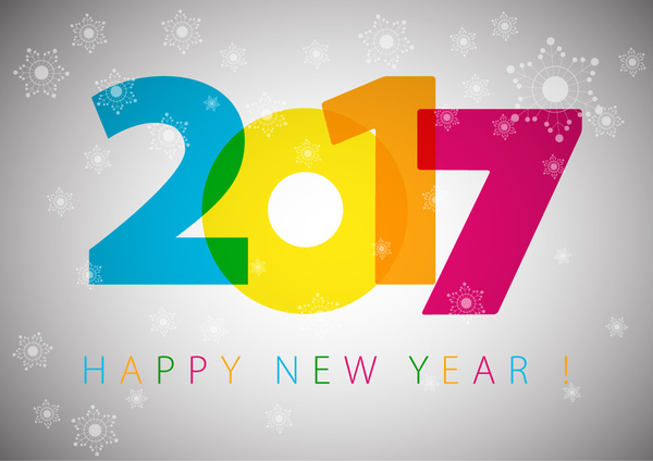 2017 yeni yıl şablon tasarımı renkli numaraları ile