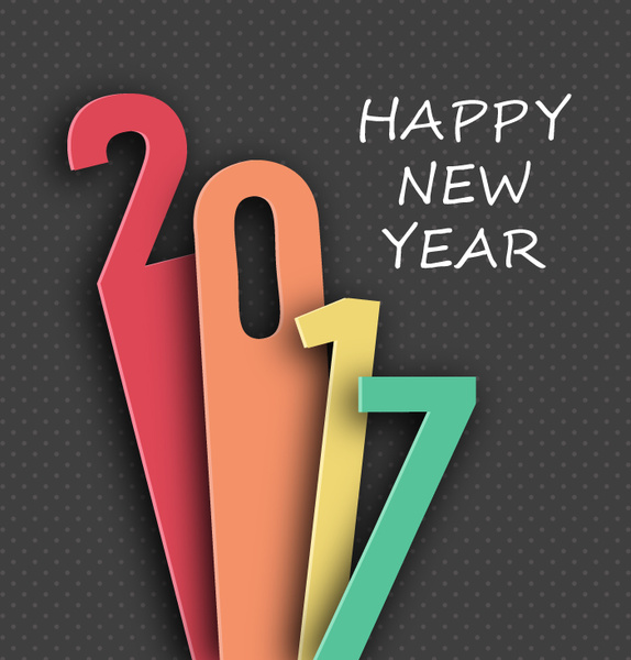 2017 yeni yıl kalıp çizmek lenghthened numaraları ile