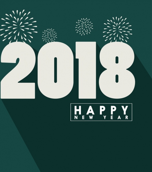 2018 Hintergrund Neujahrsfeuerwerk große Nummer design