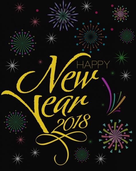 2018 Neujahr Hintergrund glitzernden Feuerwerk Dekoration