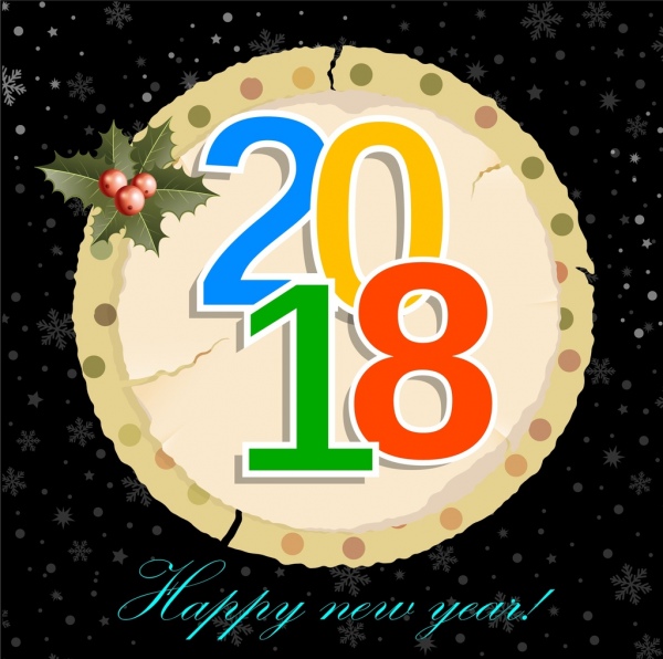 2018 Neujahrs Banner unregelmäßig Runde Papier ornament