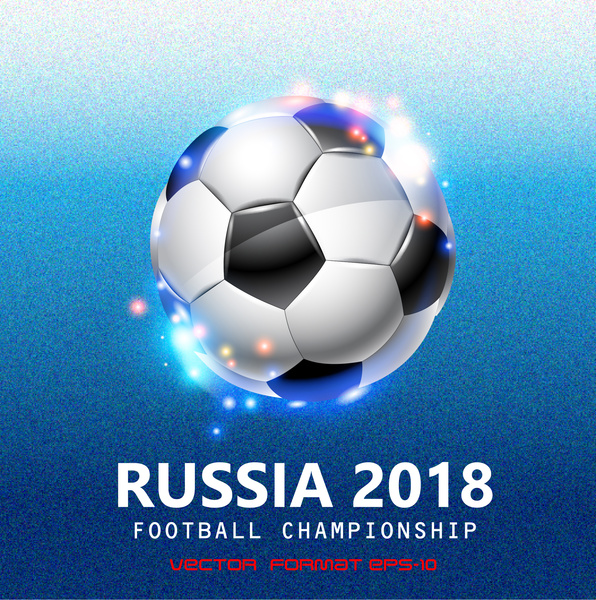 Poster Piala Dunia 2018 dengan ilustrasi bola