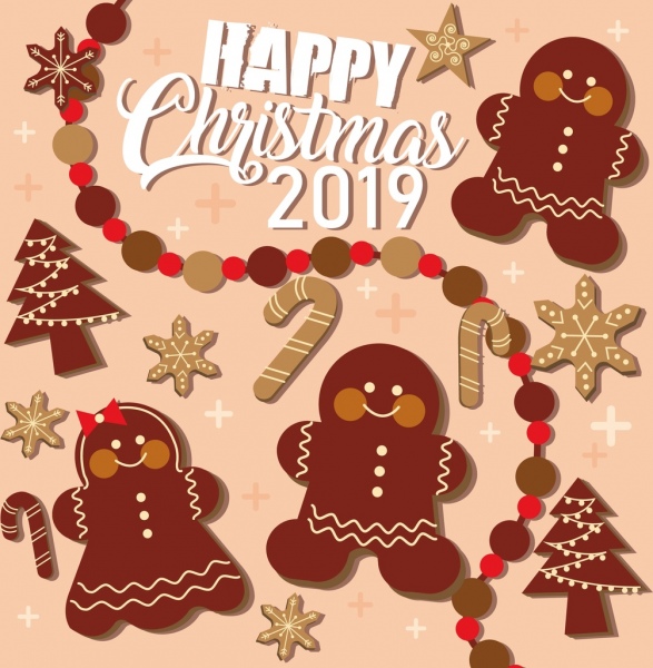 2019 Natal banner clássico flat icons decoração