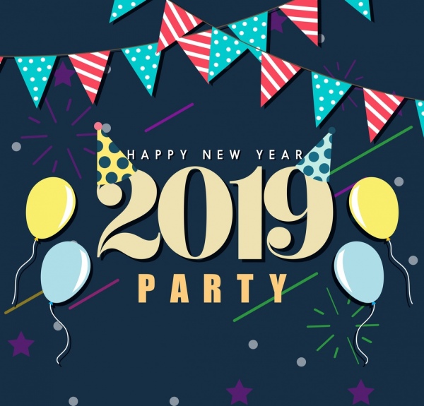 2019 tahun baru Partai banner pita balon dekorasi