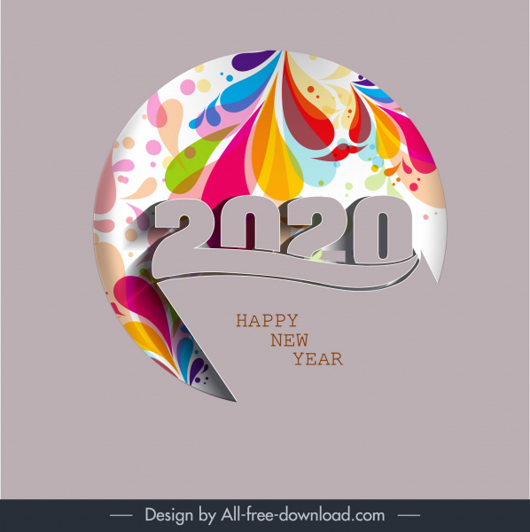 2020 tahun baru banner dekorasi warna-warni tata letak nomor