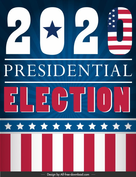Bandeira da eleição presidencial de 2020 moderna decoração colorida