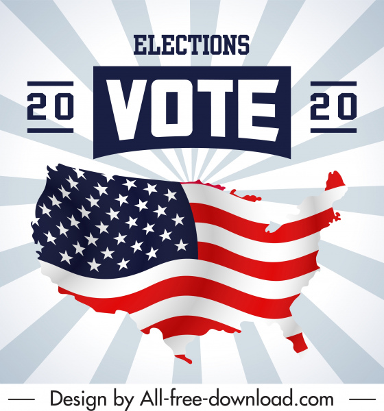 2020 الولايات المتحدة الأمريكية راية راية الانتخابات ديكور التصميم الديناميكي