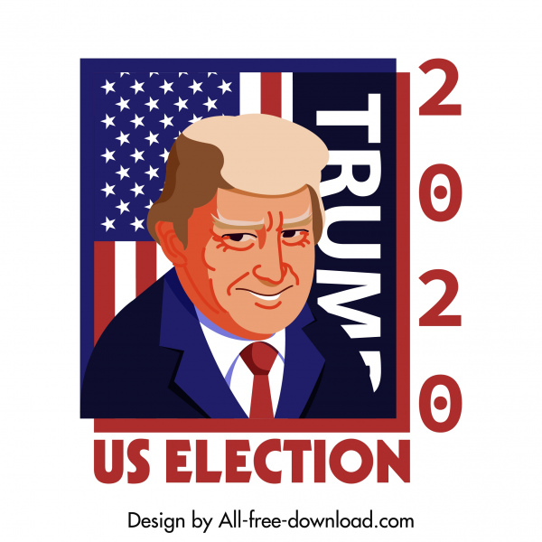 2020 년 미국 선거 배너 대통령 스케치 만화 디자인