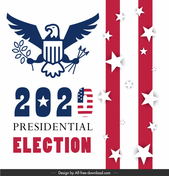 2020 年美国总统选举海报标志元素装饰