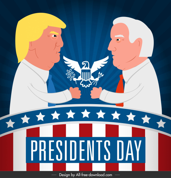 2020 년 미국 투표 캠페인 포스터 후보 플래그 스케치