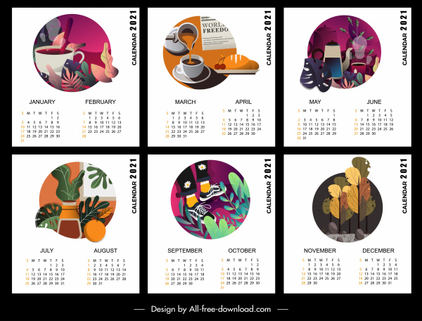 2021 template kalender hidup elemen dekorasi