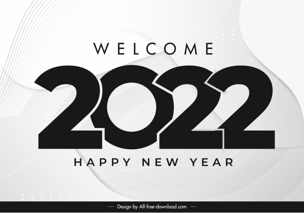 2022カレンダーカバーテンプレートエレガントな黒の白いデザイン