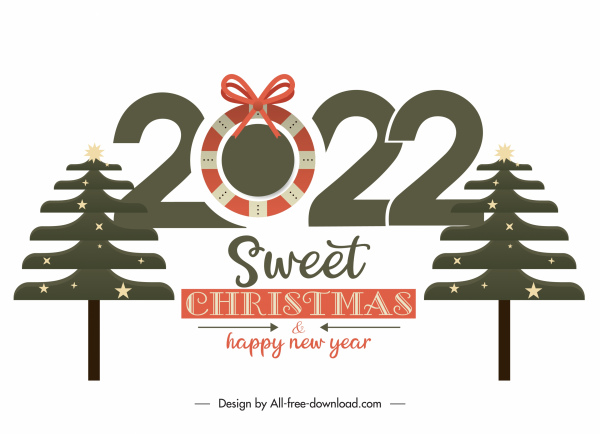 2022 salam poster template pohon cemara angka dekorasi