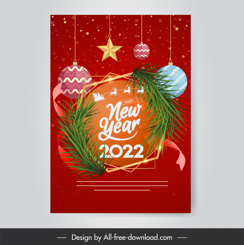 Template sampul kartu Selamat Tahun Baru 2022