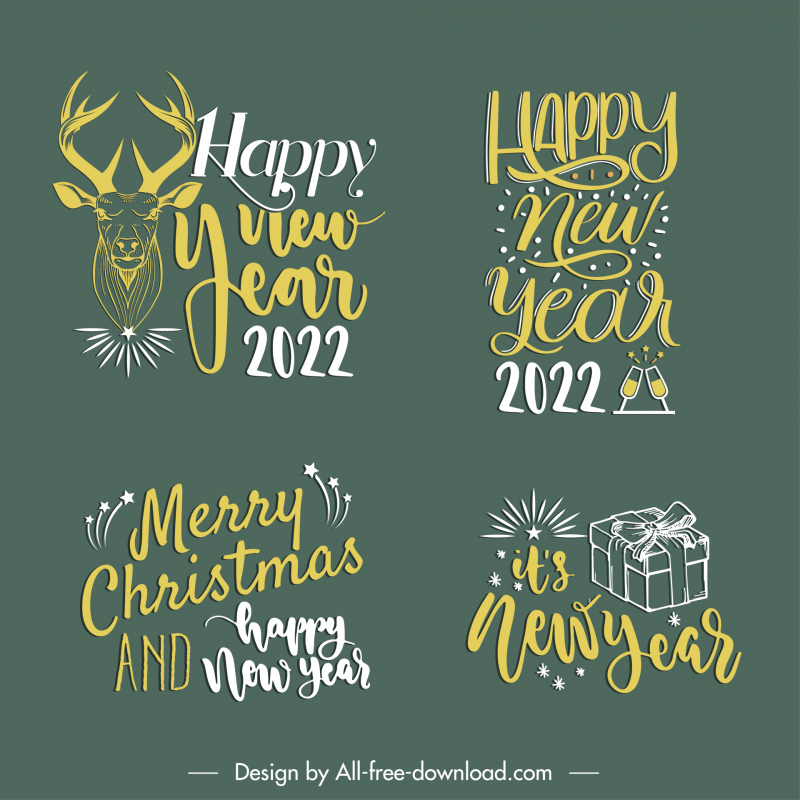 2022 selamat tahun baru selamat tahun baru meriah elemen dekorasi natal