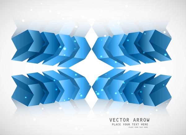 3D abstrak latar belakang pantulan warna-warni biru panah vektor