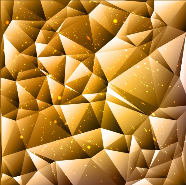 3D abstrakter Hintergrund gelb low-Poly-Dekor