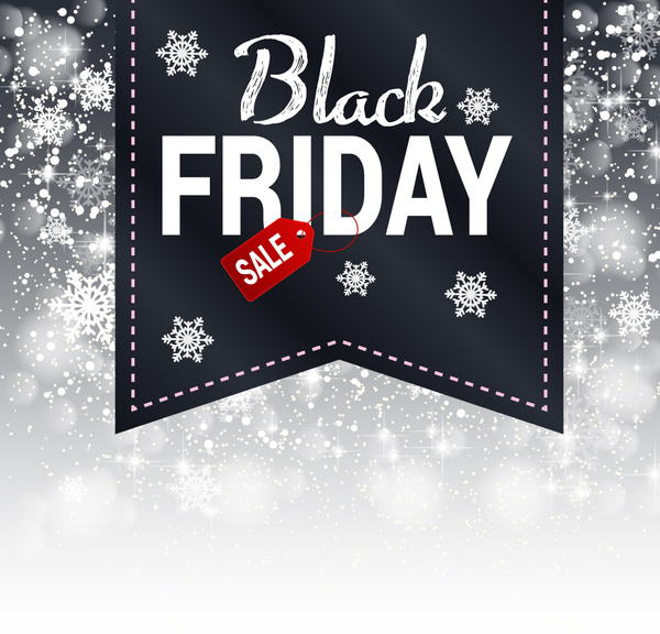3d Black Friday Design On Snowflakes Background