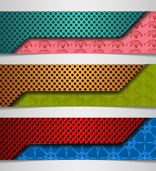 3D klassischen Muster Banner Design-Vorlagen-Sammlung