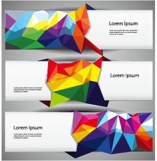 3D farbigen Formen Banner Vektor-Satz