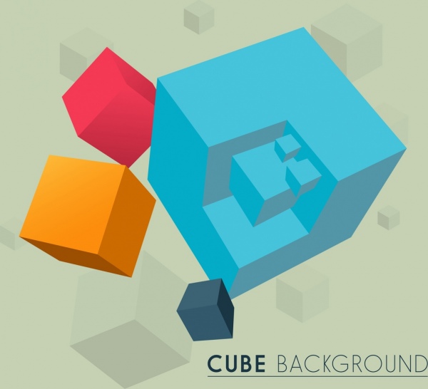 sfondo colorato icone arredamento cubo 3d