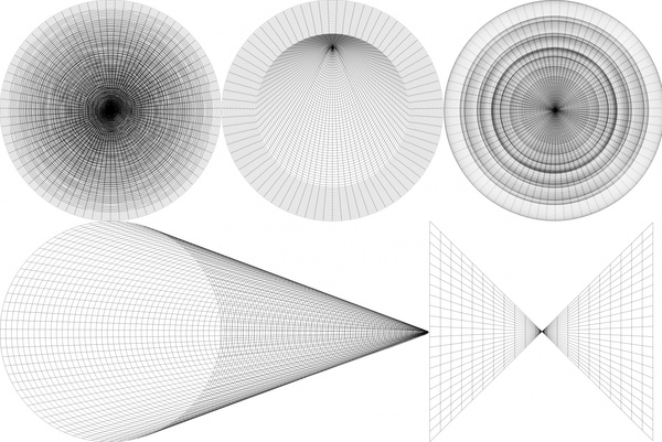 Ilustrasi vektor sketsa geometris 3d