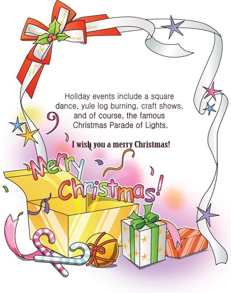 Geschenk Box Frohe Weihnachten Grußkarten-Frame 3D-Vektor