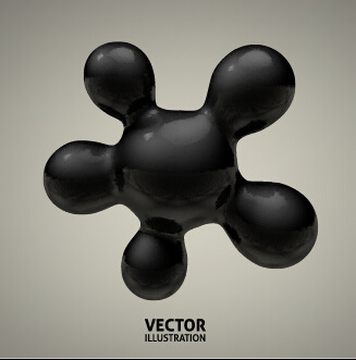 3D molekul bola ilustrasi vektor latar belakang