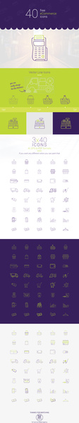 iconos vector ai eps pdf de 40 ecommerce gratis