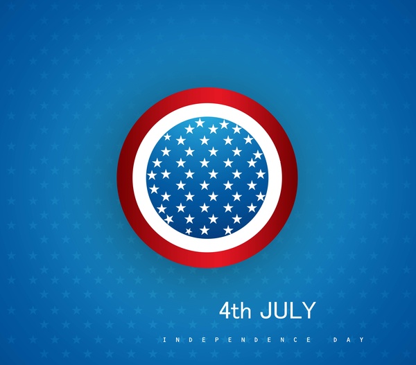 4 กรกฎาคมวันประกาศอิสรภาพอเมริกันวงกลมออกแบบเวกเตอร์