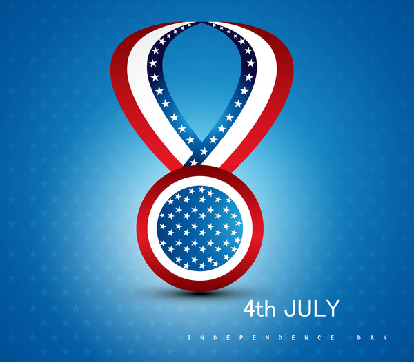 fita de distintivo de 4 de julho de dia da independência americana