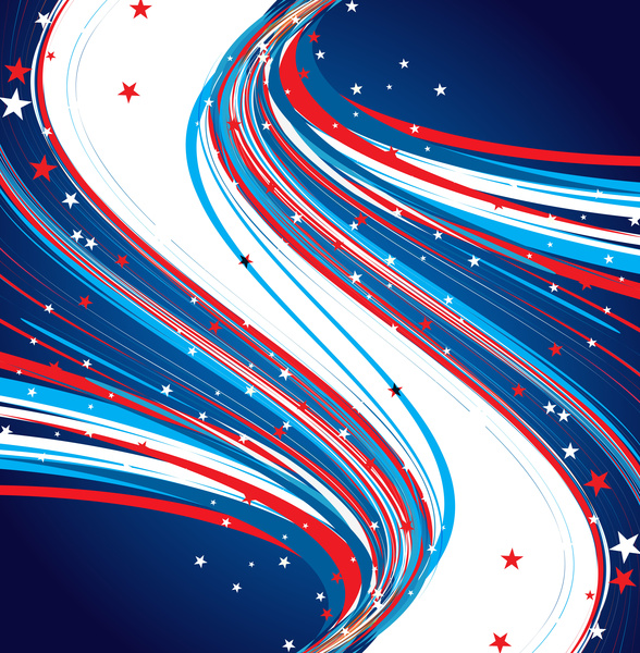 4 de julio dia de la independencia americana bandera creativa celebración de diseño de onda de alambre