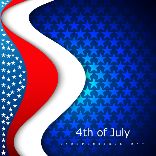 4 Temmuz Amerikan Bağımsızlık günü yaratıcı tel kutlama dalga tasarım bayrak
