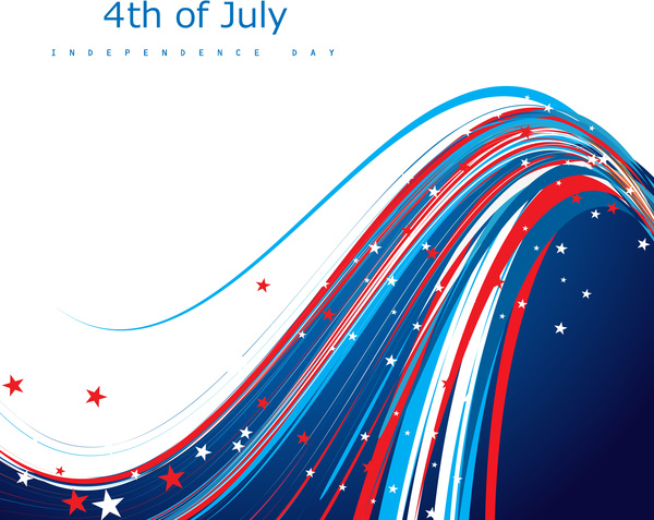 4 luglio, giorno dell'indipendenza americana bandiera creativo filo celebrazione ondata design