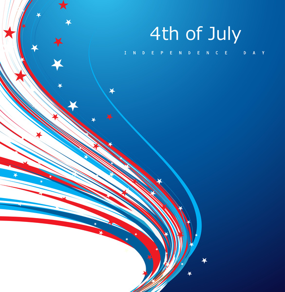 4 Juli kemerdekaan Amerika hari bendera kreatif kawat perayaan gelombang desain