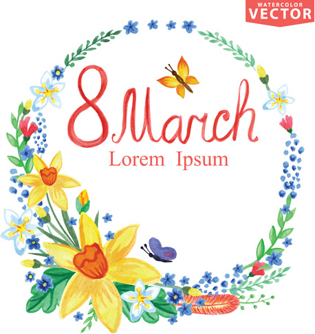 8 de marzo de Womens day background Set Vector