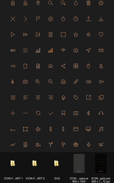 80 jenis stroke emas ikon